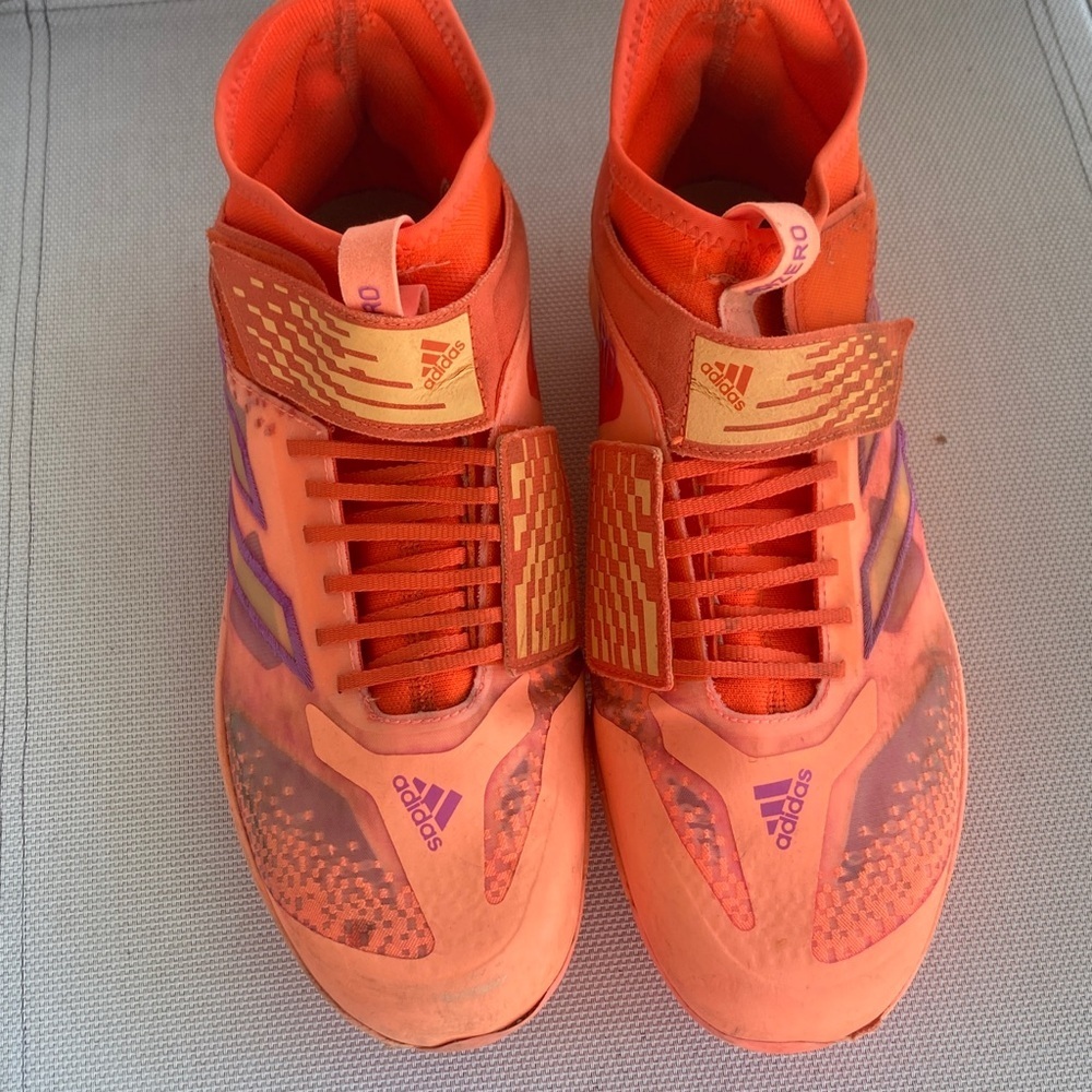 Adidas Bold Orange and Purple Cleats